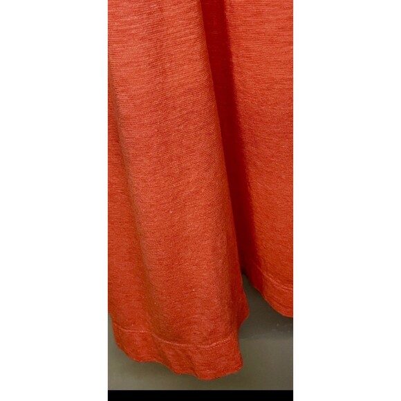 EILEEN FISHER Dress 1X Orange Hemp Organic Cotton Jersey V-Neck Short Sleeve - Picture 6 of 11